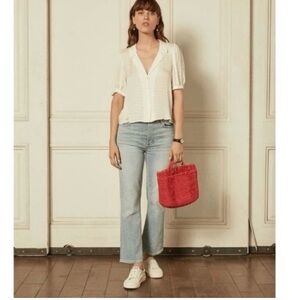 BOYISH The Brady in La Porta High Rise Crop Flare Jeans Stretch Comfy